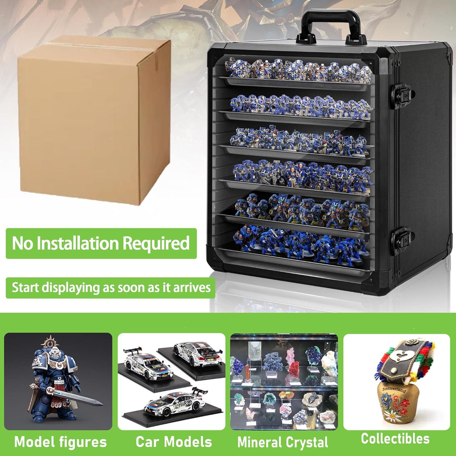 Caja de Almacenamiento de Miniaturas WELIDAY Grande con Cerradura