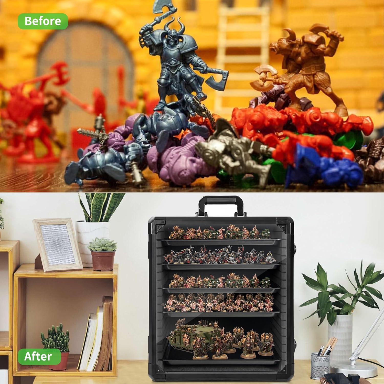 Caja de Almacenamiento de Miniaturas WELIDAY Grande con Cerradura