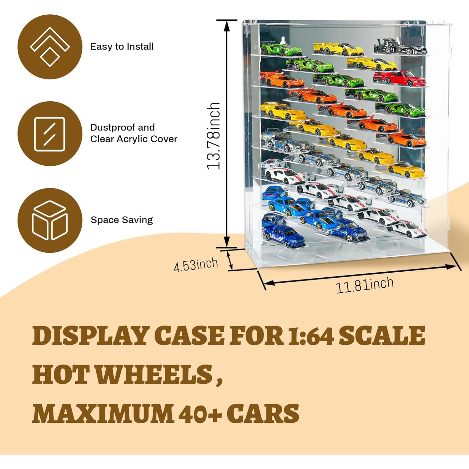 Estuche de exhibición GALUMO para coches 1:64 con LED