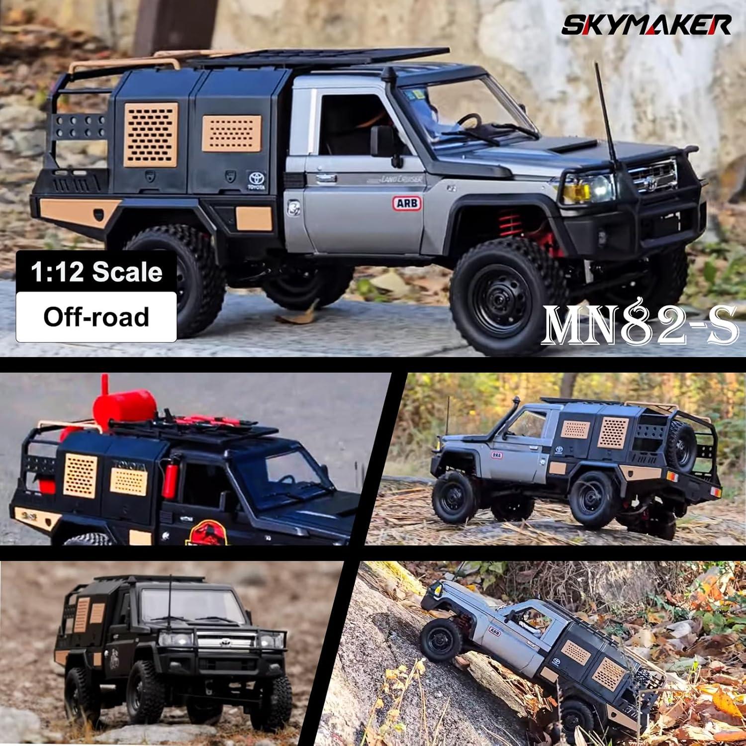 Camioneta RC MN82S 1:12 4WD Escalada 1200mAh Plata