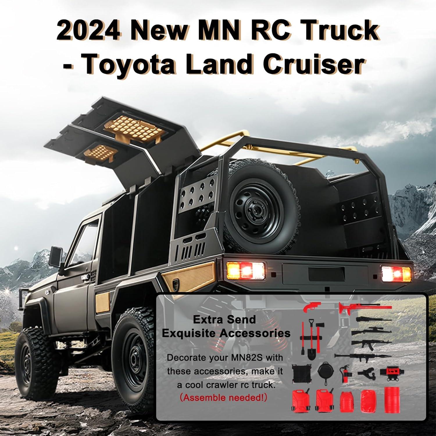 Camioneta RC MN82S 1:12 4WD Escalada 1200mAh Plata