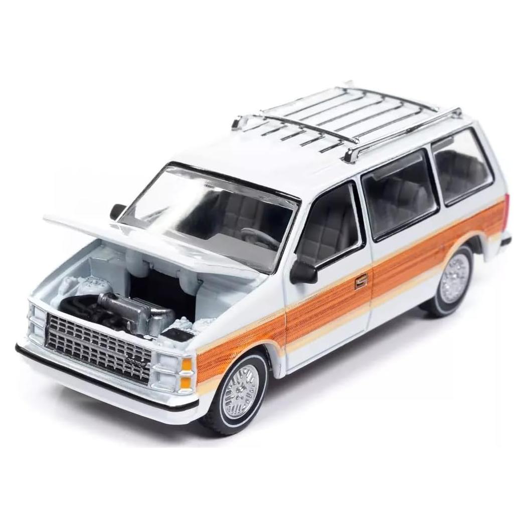 Caravana 1985 Auto World 1/64 Diecast Blanca con Madera