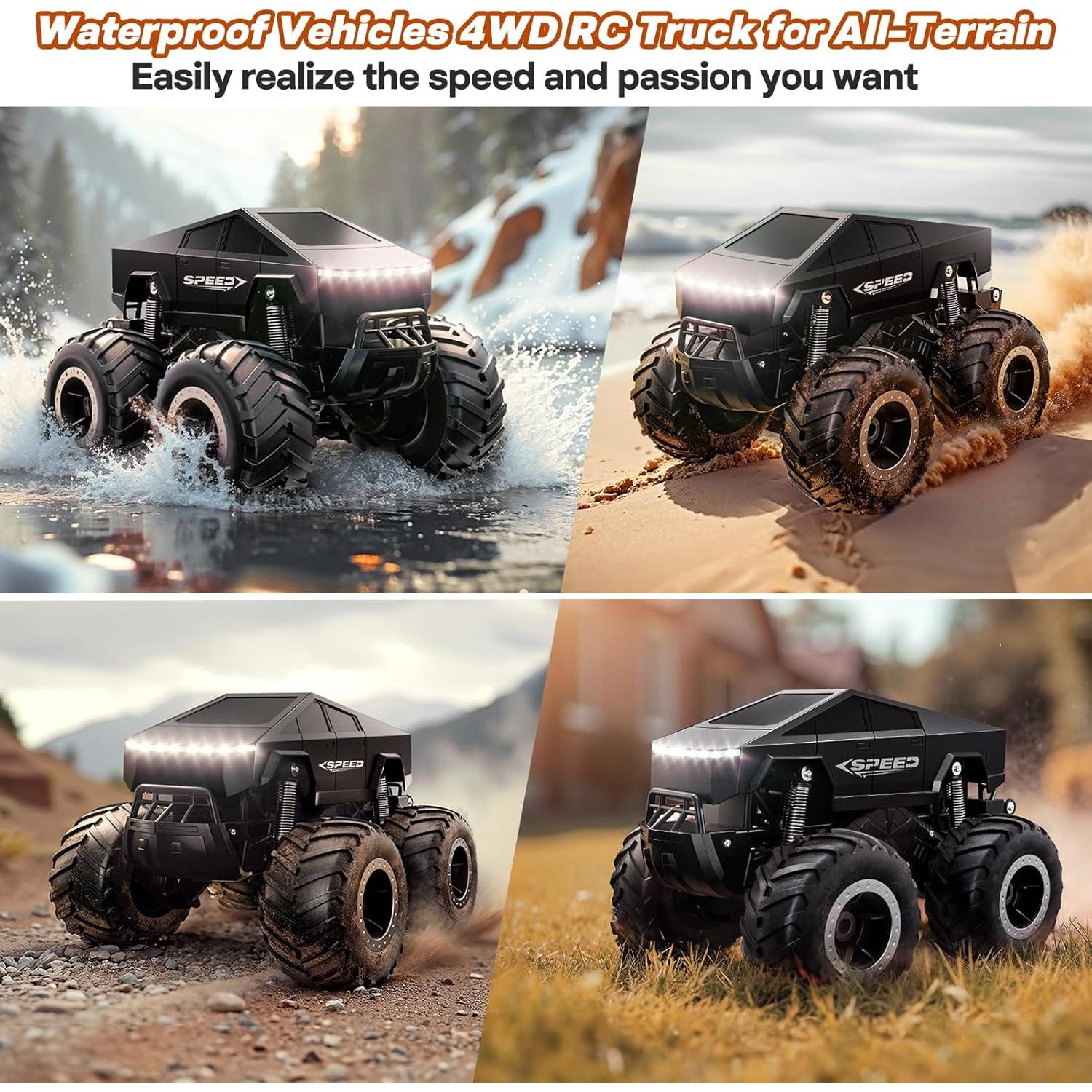 Coche RC Cybertruck HOMETALL 1:16 Todo Terreno Negro