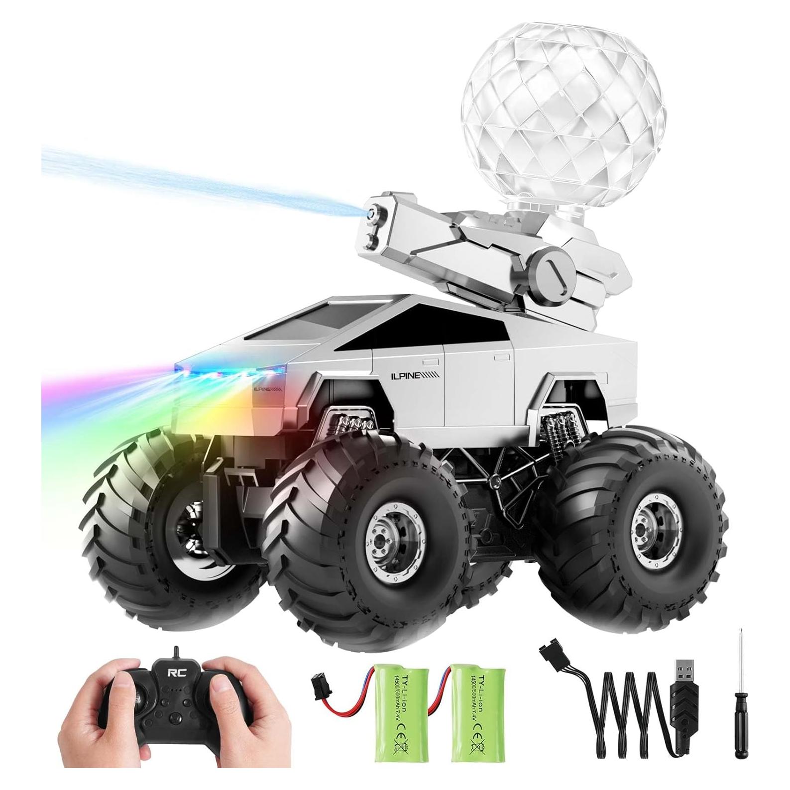 Coche RC Anfibio Cybertruck 1:16 con Lanzador de Agua