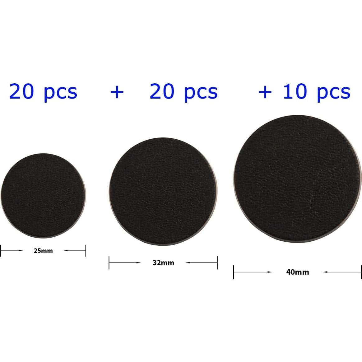 Bases Redondas de Plástico NC EBCO 50 Pcs 25mm 32mm 40mm