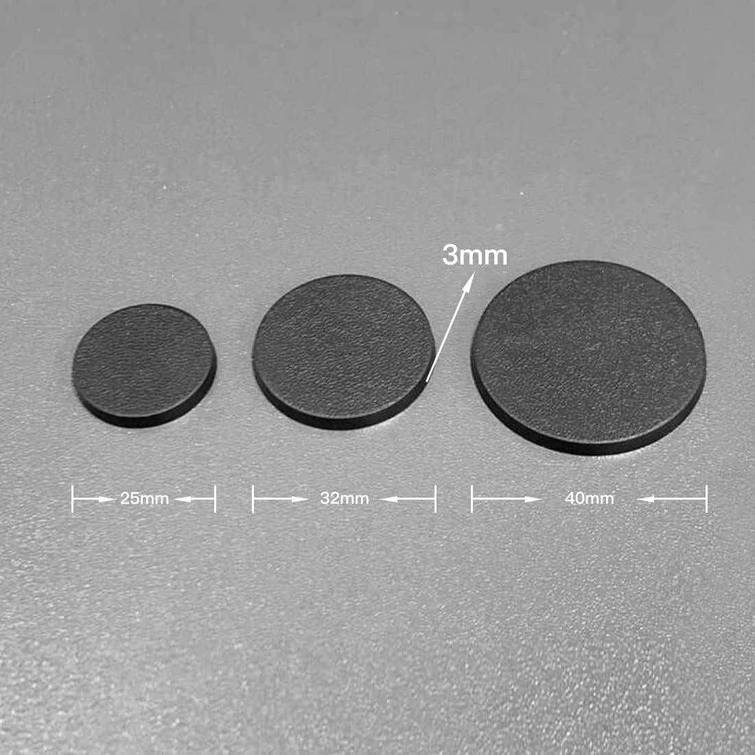 Bases Redondas de Plástico NC EBCO 50 Pcs 25mm 32mm 40mm