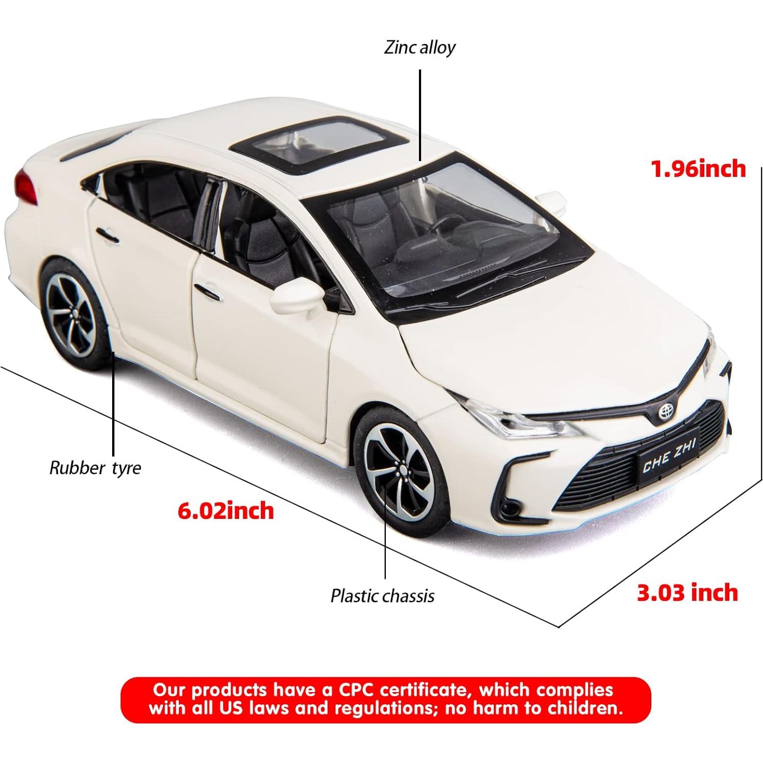 Coche de Juguete BDTCTK Corolla 1:32 Blanco con Sonido y Luz