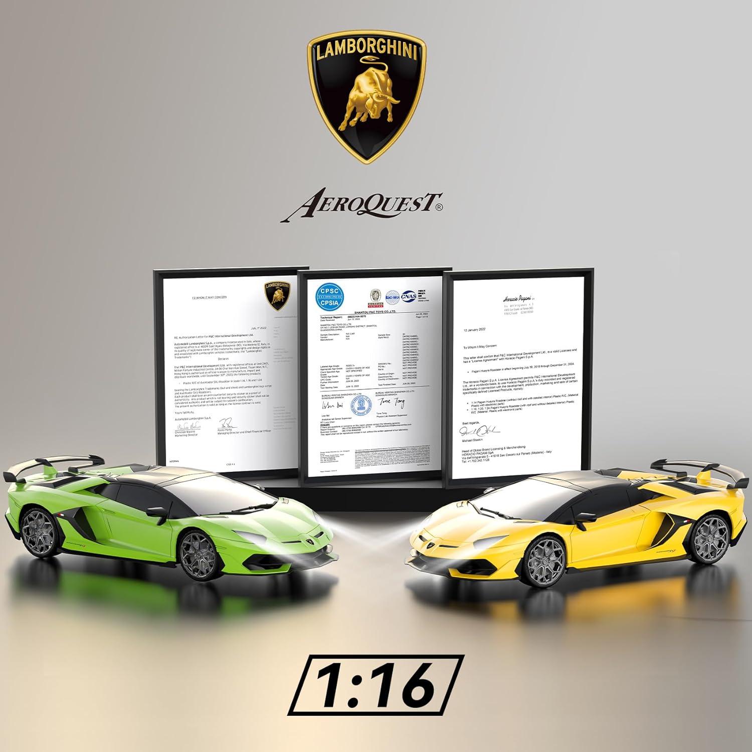 Coche RC Lamborghini AEROQUEST 1:16 con Luces LED 12Km/h