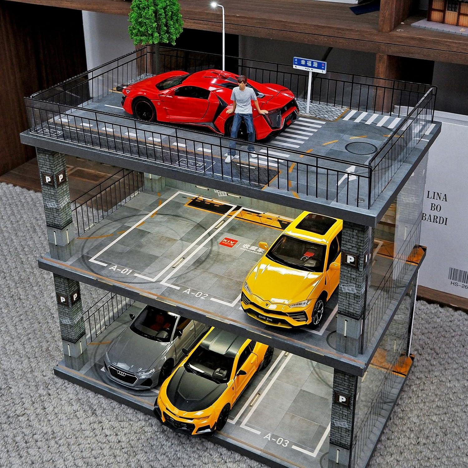 Gabinete de exhibición Kivcmds 1:24 con luces LED y acrílico