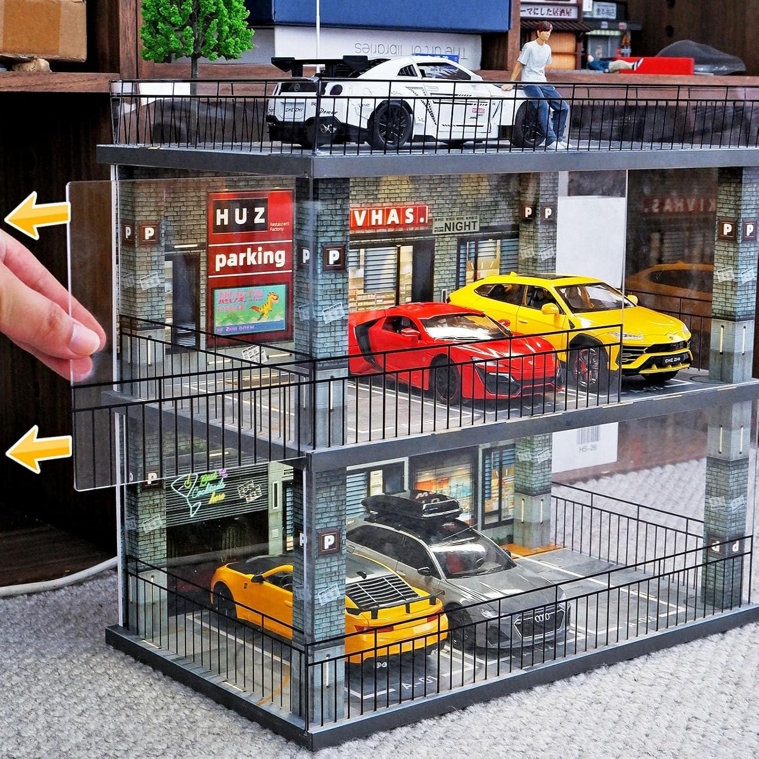 Gabinete de exhibición Kivcmds 1:24 con luces LED y acrílico