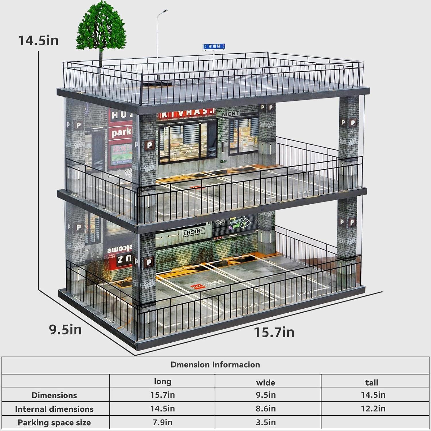 Gabinete de exhibición Kivcmds 1:24 con luces LED y acrílico
