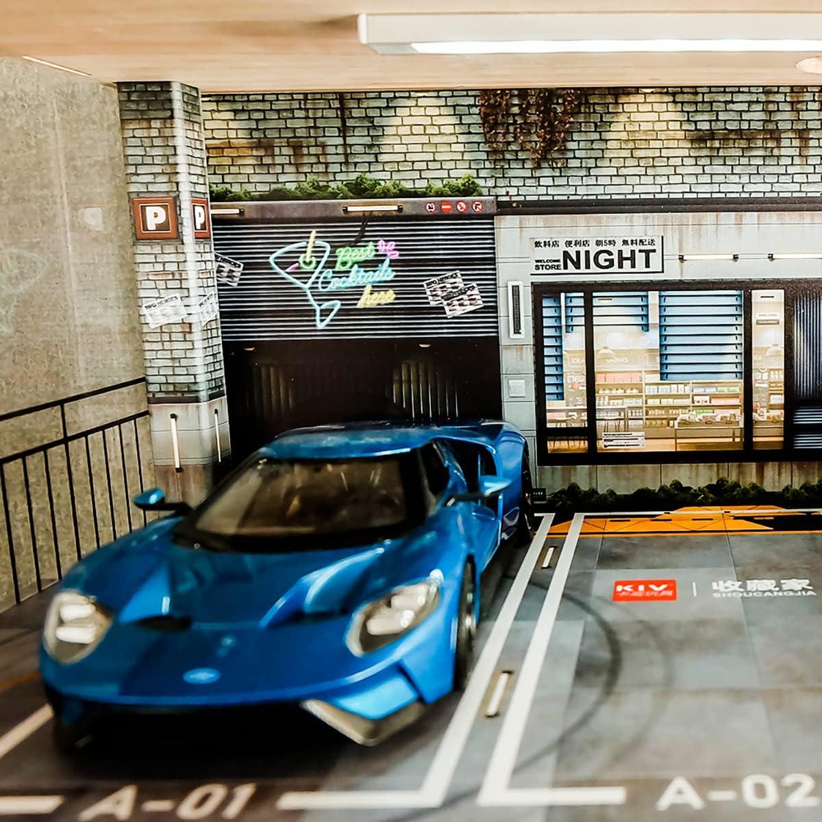 Vitrina Acrílica Kivcmds 1:24 Estacionamiento 3 Niveles