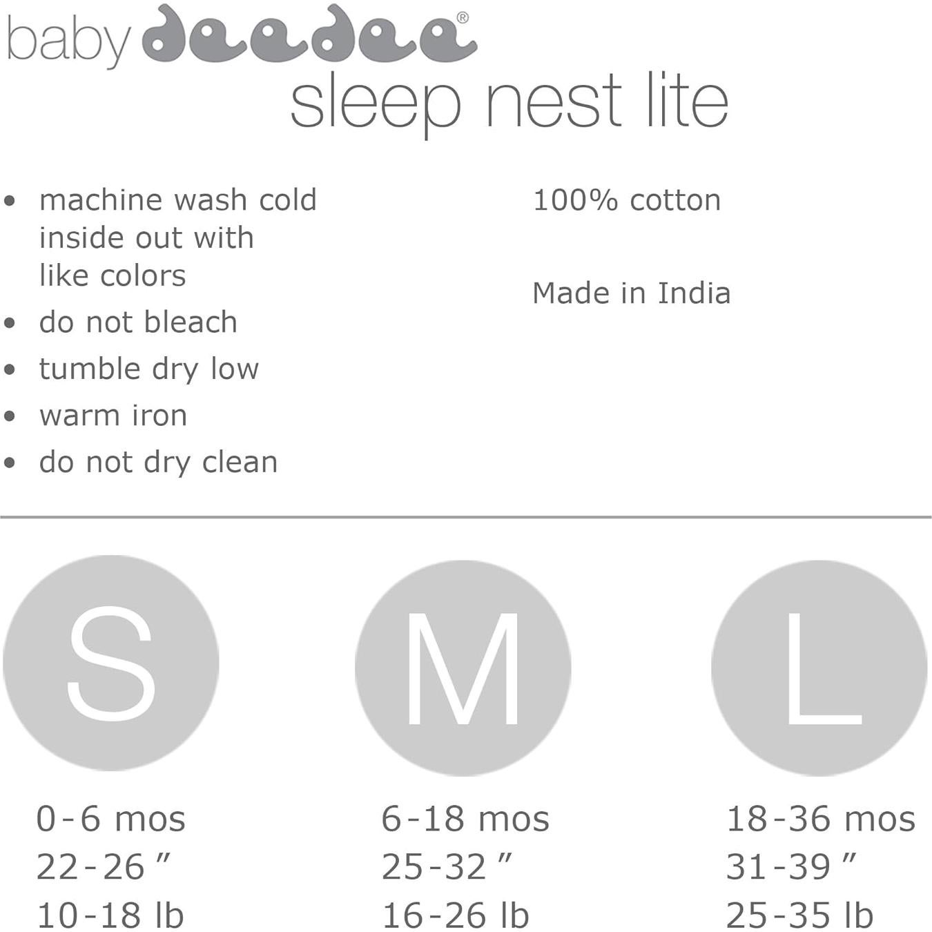 Saco de Dormir Baby Deedee Sleep Nest Lite 100% Algodón Azul