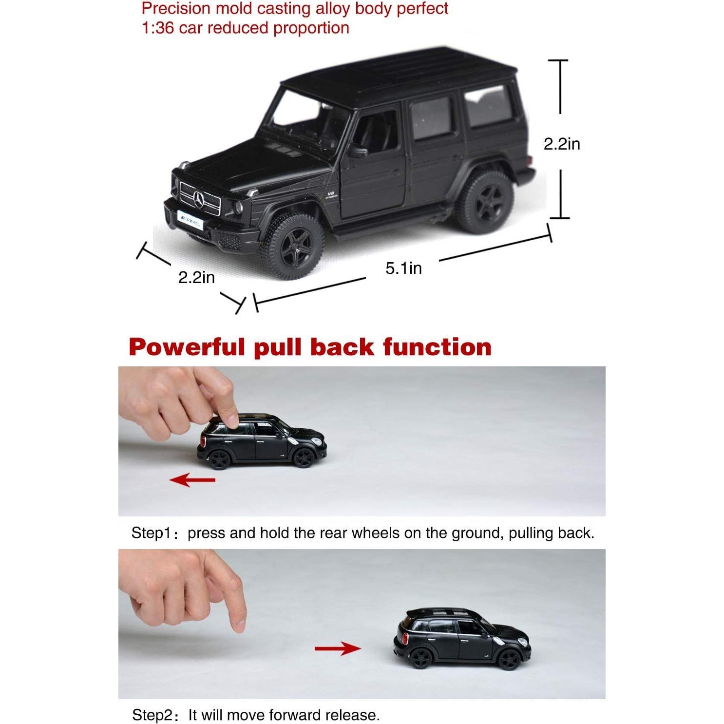 Coche Die-Cast Tianmei G63 Negro 1:32 con Puertas Abiertas