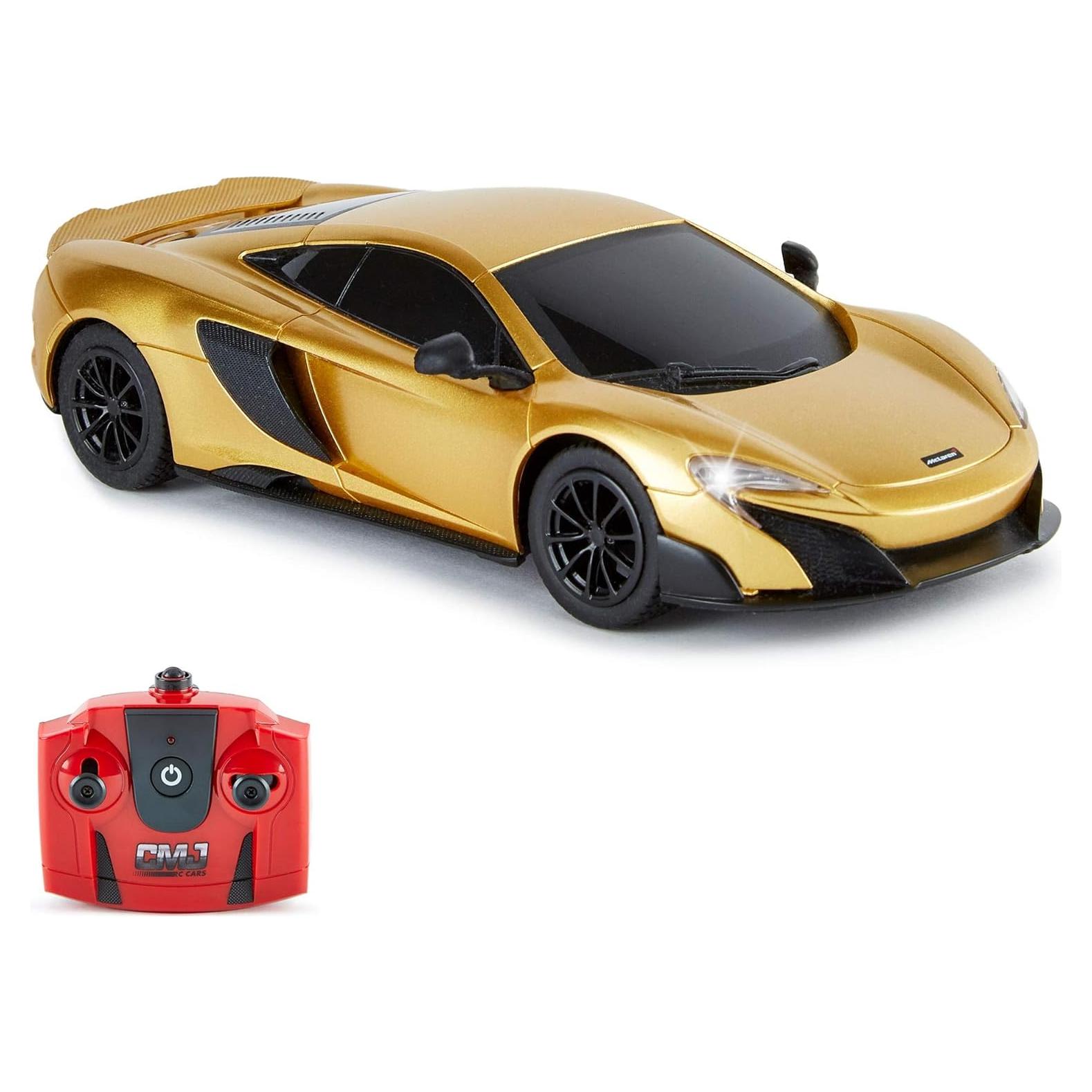 Coche RC CMJ McLaren 675LT 1:24 Dorado con Luces