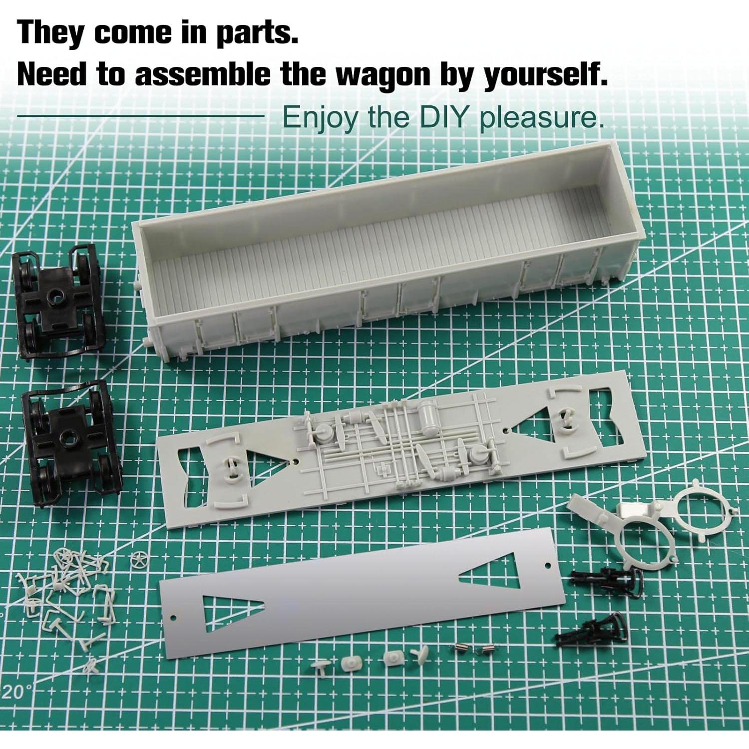 Vagón Gondola Blanco Evemodel 2pcs Escala HO 1:87 DIY