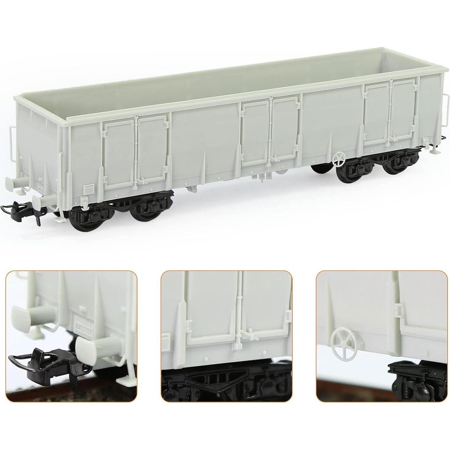 Vagón Gondola Blanco Evemodel 2pcs Escala HO 1:87 DIY