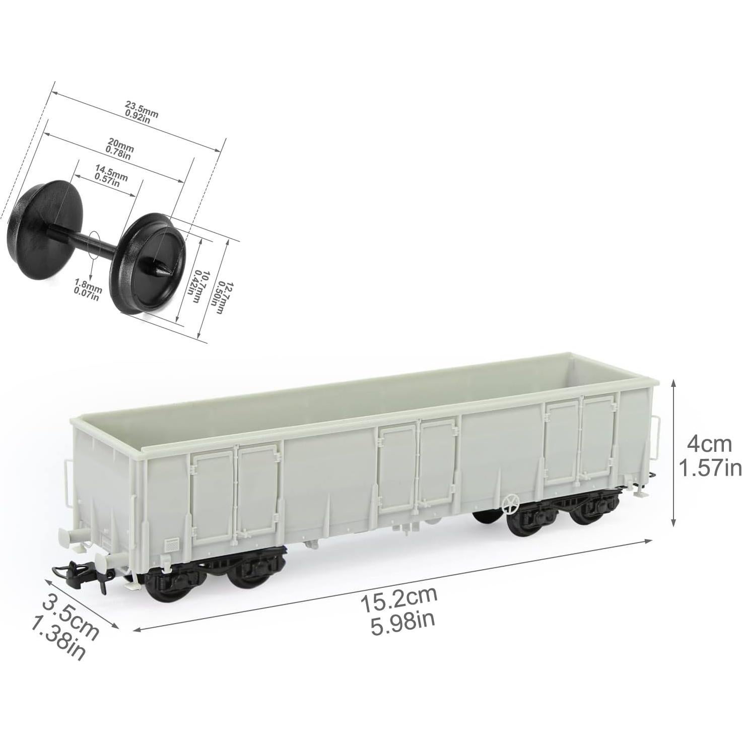 Vagón Gondola Blanco Evemodel 2pcs Escala HO 1:87 DIY