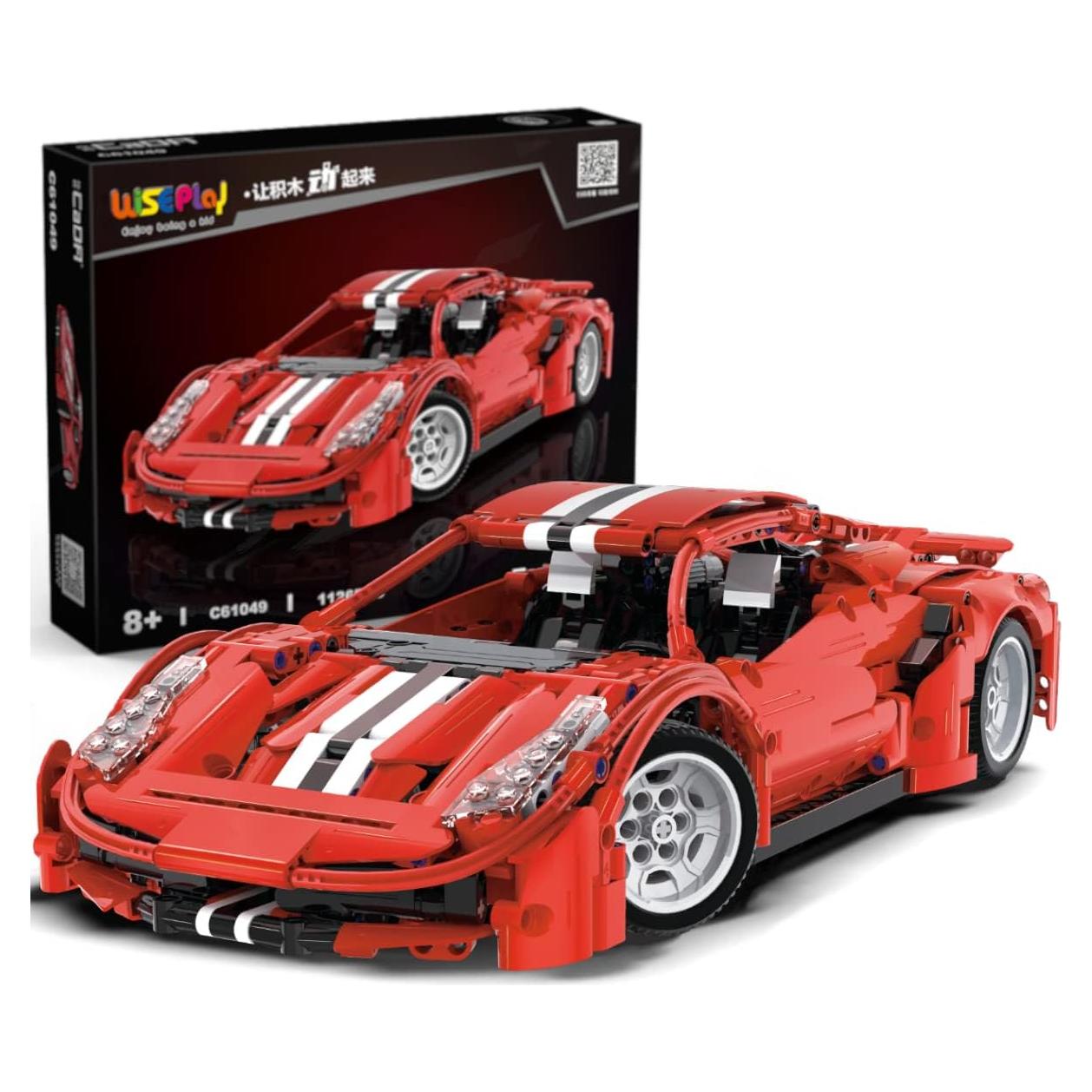 WISEPLAY Kit de Construcción de Coches 1126 Piezas Rojo