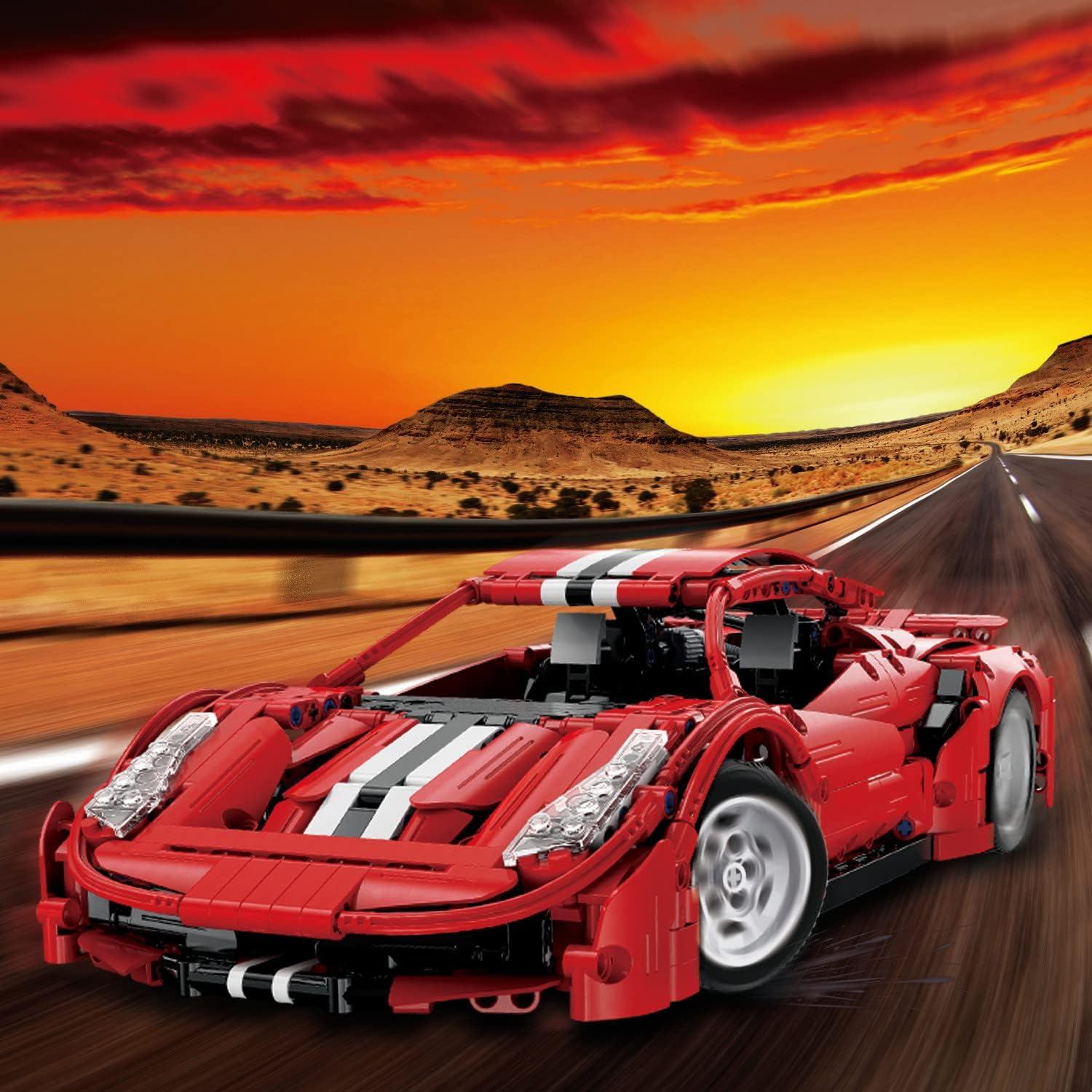 WISEPLAY Kit de Construcción de Coches 1126 Piezas Rojo