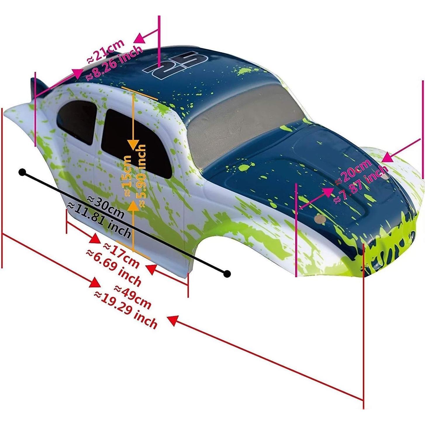 Carrocería RC Personalizada SummitLink 1/10 1/8 Rosa Negra