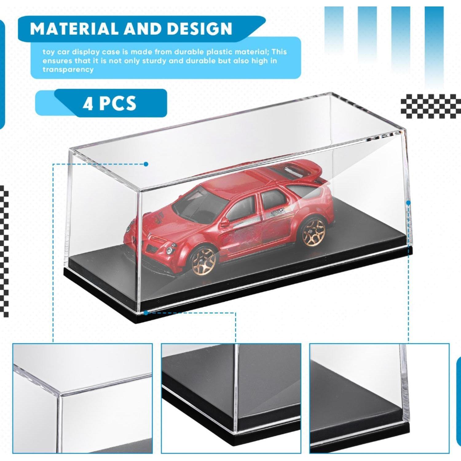 Estuche Acrílico para Modelos de Coches 1:64 - 4 Pcs