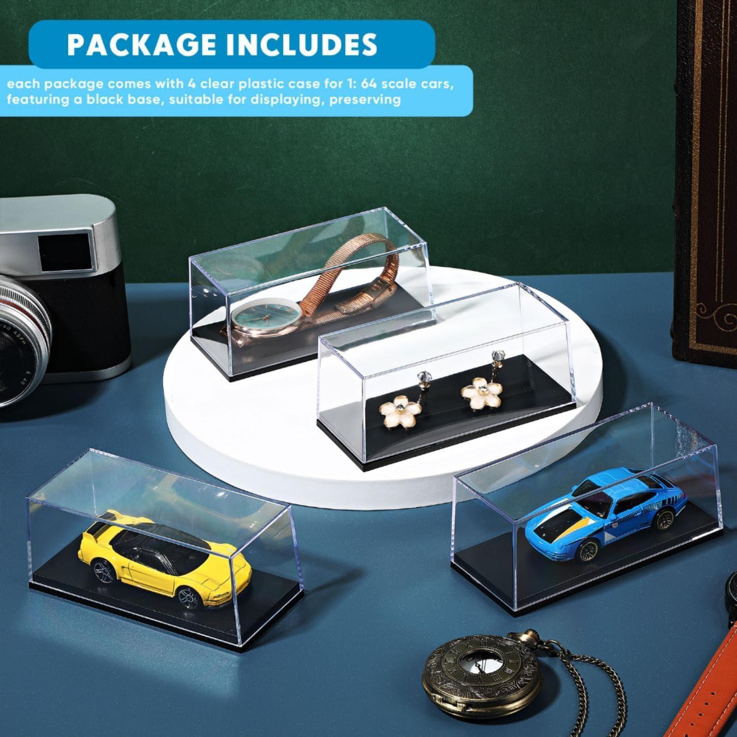 Estuche Acrílico para Modelos de Coches 1:64 - 4 Pcs