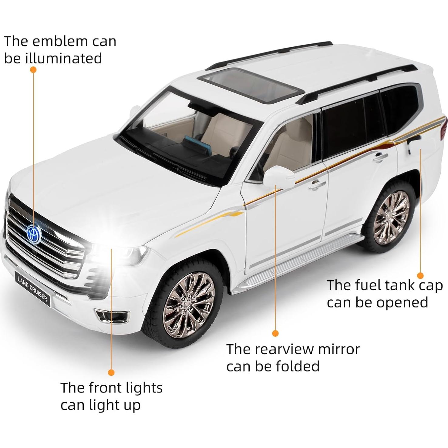 Coche de Juguete Land Cruiser LC300 LOVEPOSELY 1:18 Blanco