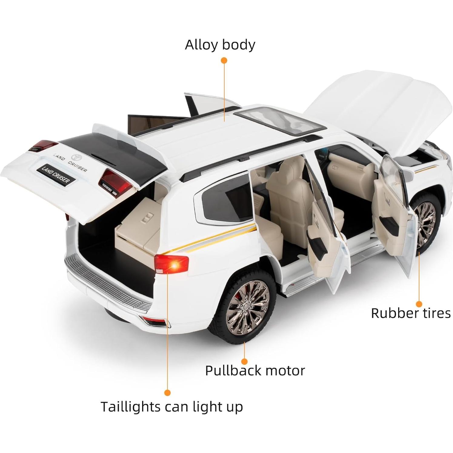 Coche de Juguete Land Cruiser LC300 LOVEPOSELY 1:18 Blanco
