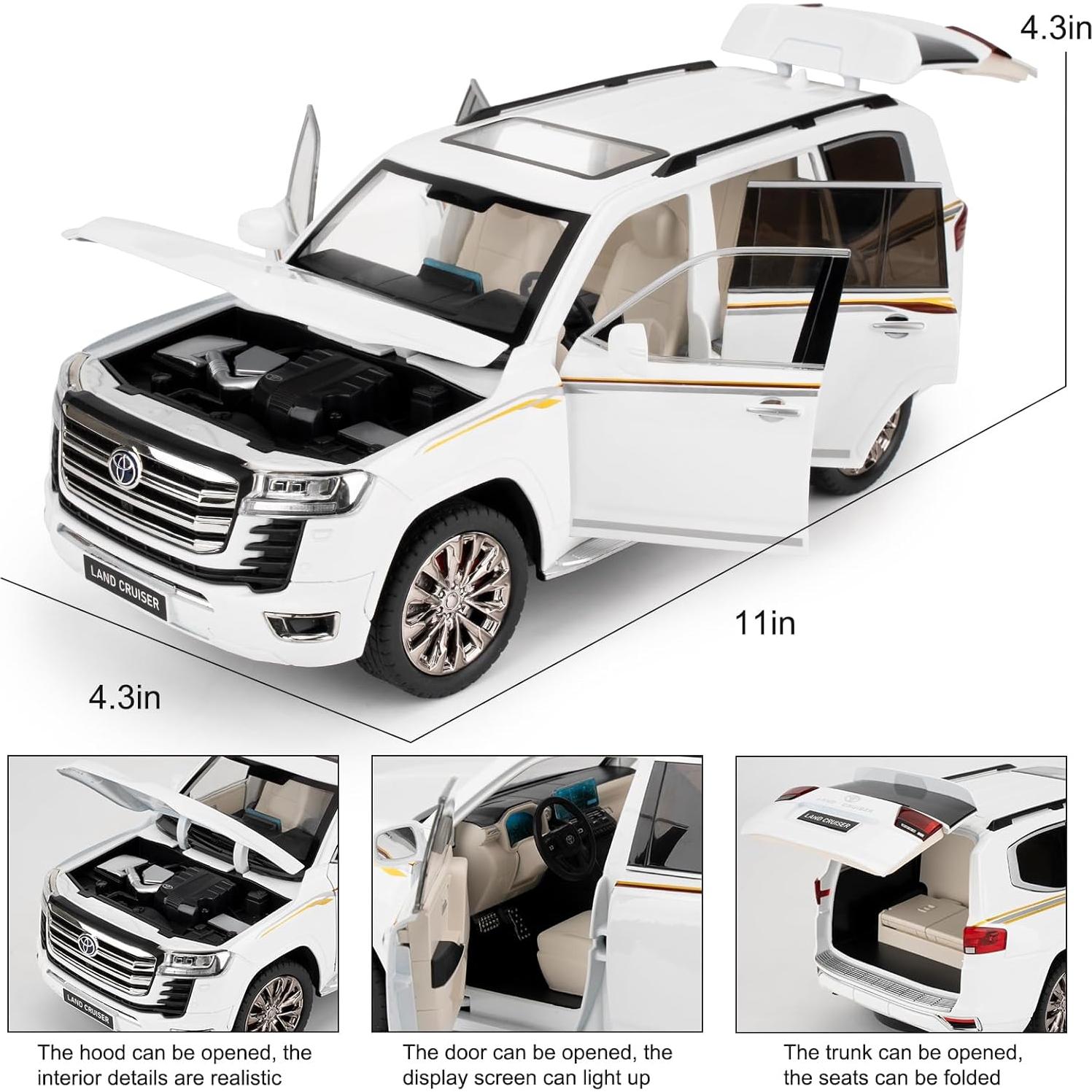 Coche de Juguete Land Cruiser LC300 LOVEPOSELY 1:18 Blanco