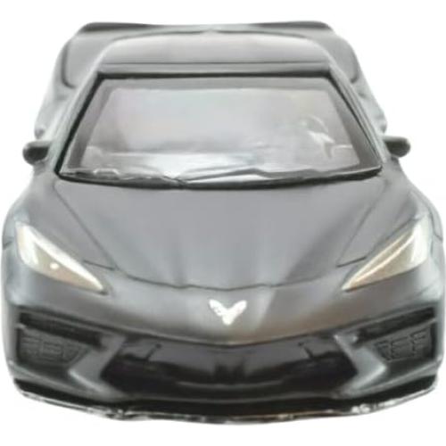 Auto de Fundición Corvette C8 2020 Negro Mate 1:64 Hobbies Premium
