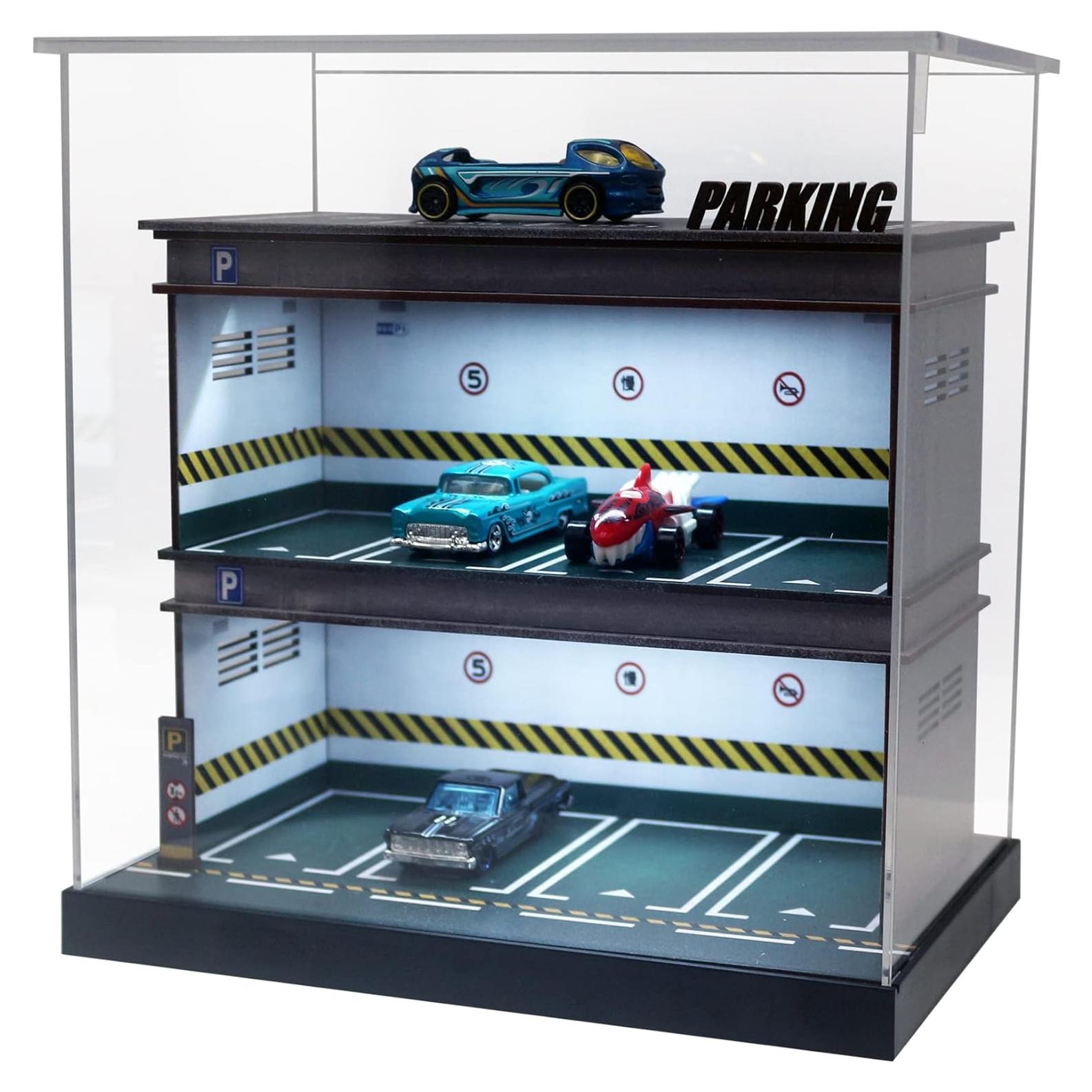 Estuche Exhibición Coches Diecast Bivitre 1:64 LED Verde