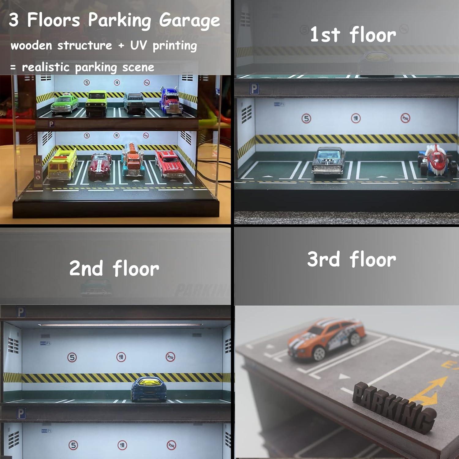 Estuche Exhibición Coches Diecast Bivitre 1:64 LED Verde