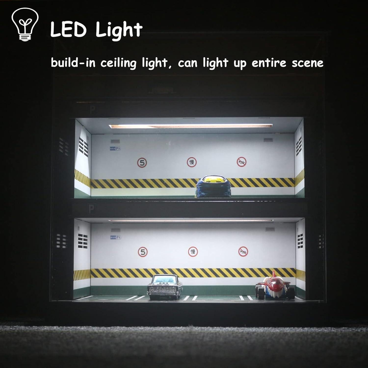 Estuche Exhibición Coches Diecast Bivitre 1:64 LED Verde