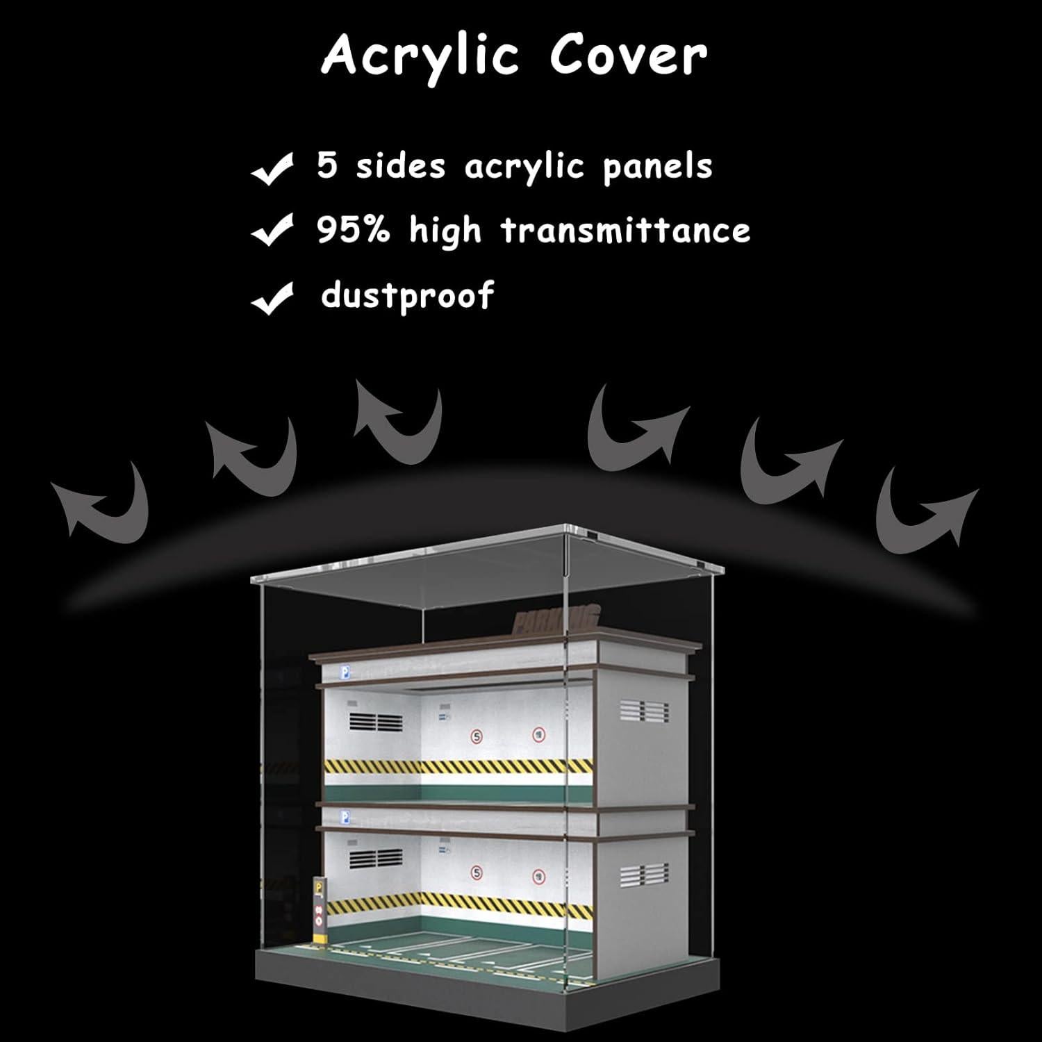 Estuche Exhibición Coches Diecast Bivitre 1:64 LED Verde