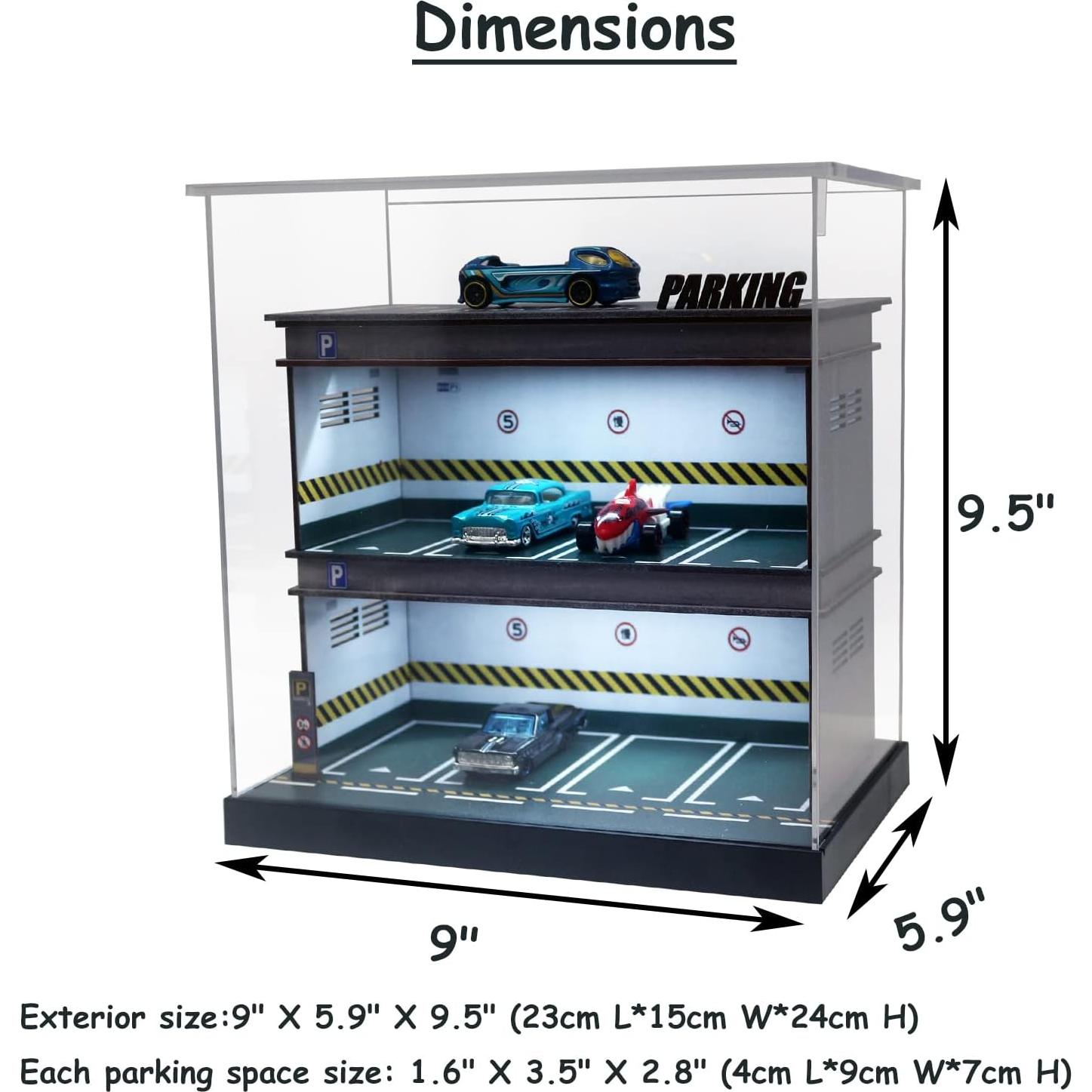 Estuche Exhibición Coches Diecast Bivitre 1:64 LED Verde