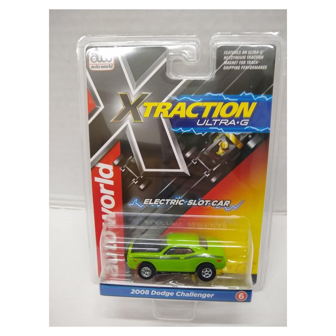 Coche de Slot Eléctrico Auto World SC368-6 Challenger 2008 Verde