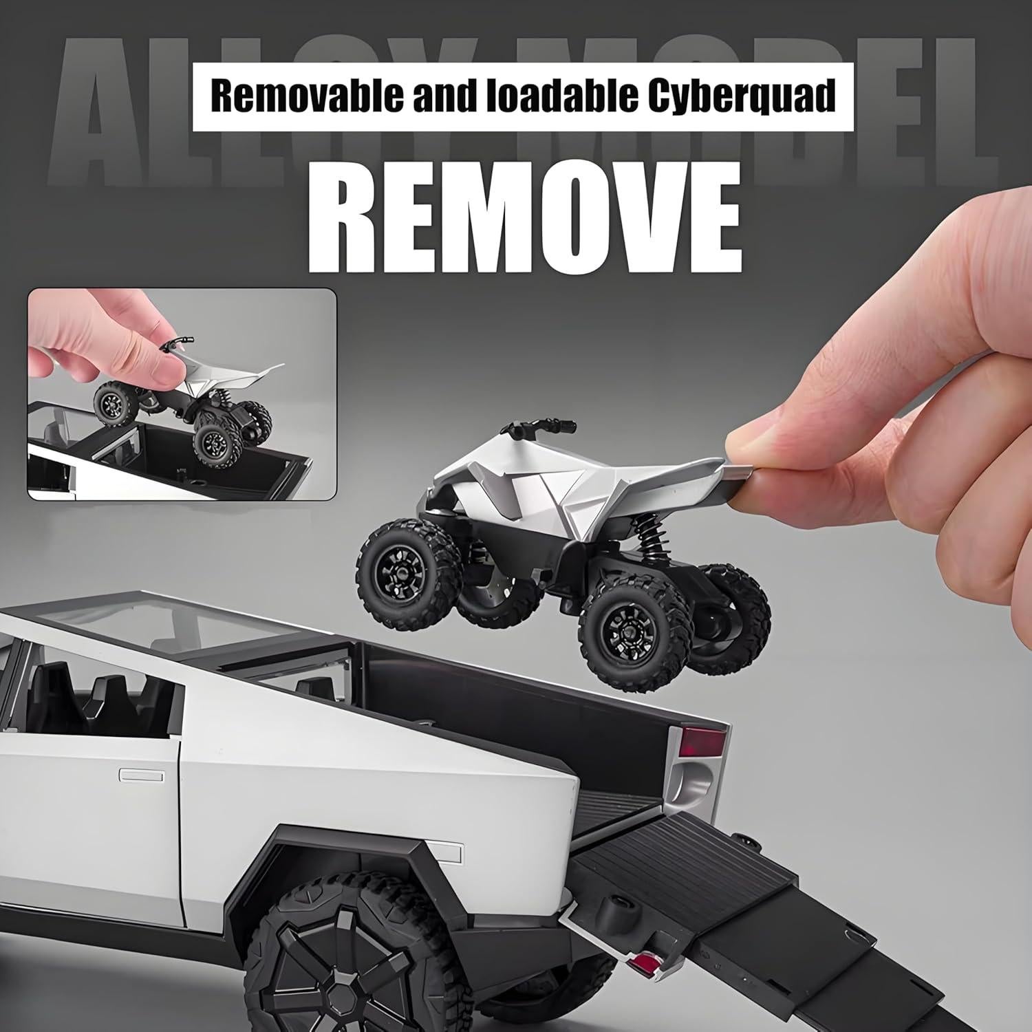 Camión Cyber Truck Simblong 1/32 con Motocicleta y Sonido