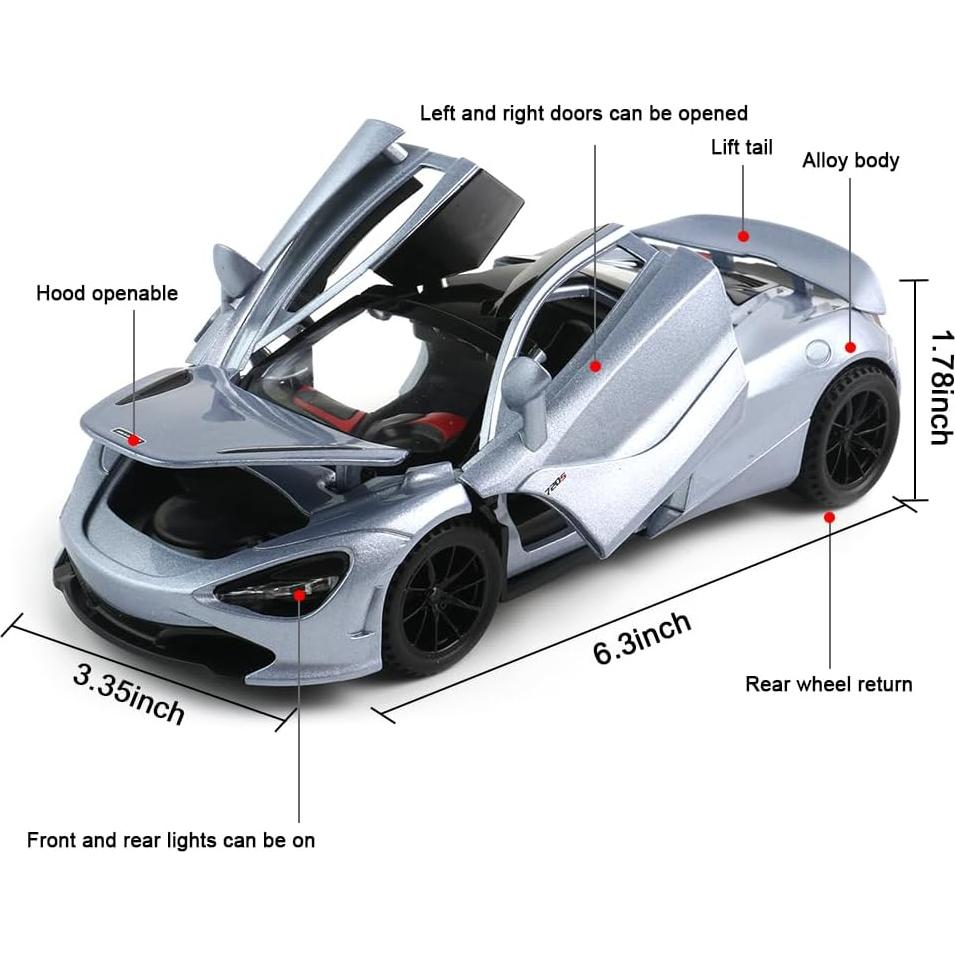 Coche de Juguete McLaren 720S Miniatura 1:32 con Luces