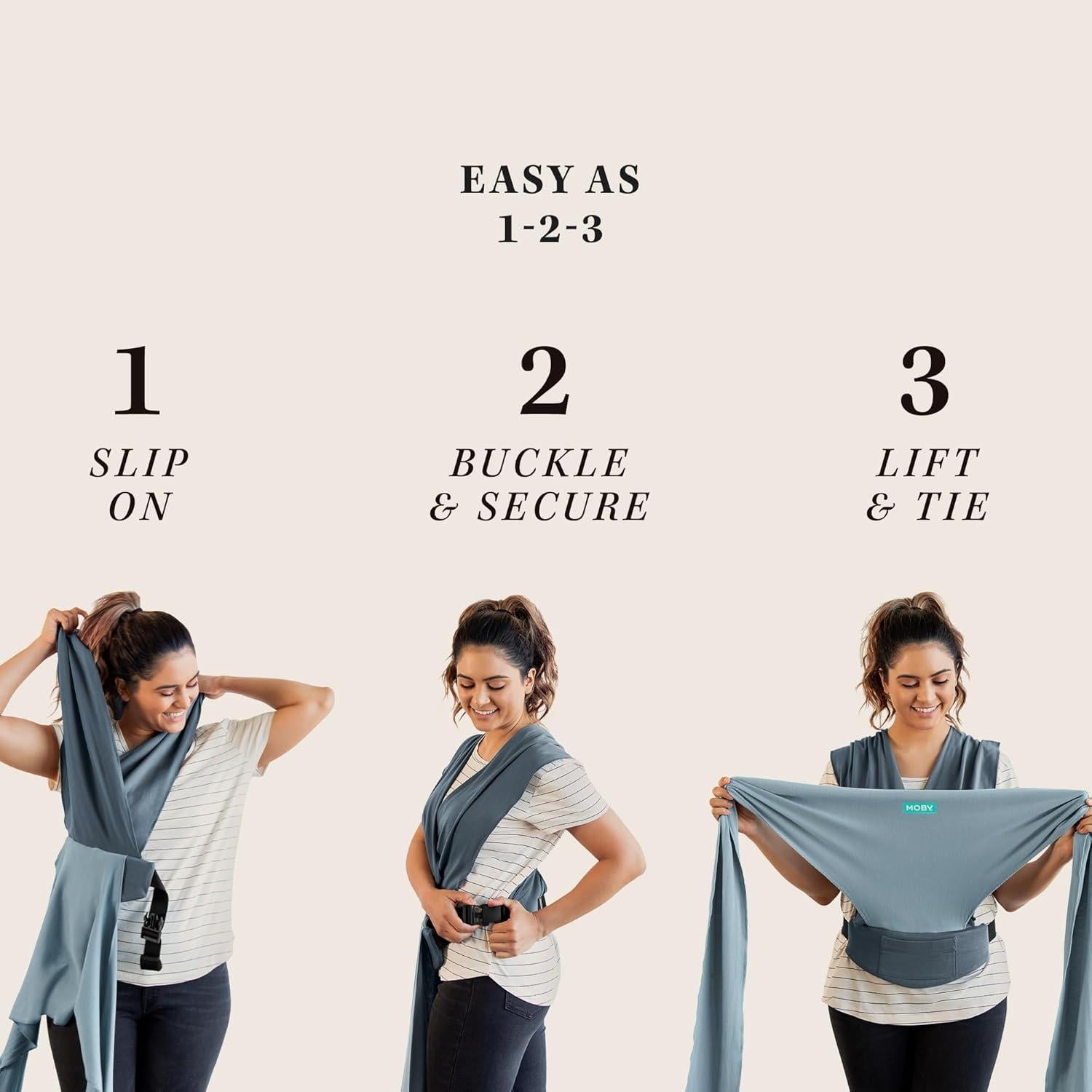 Portabebés Moby Baby Wrap Azul Spray Marino 3,63-14,97 kg