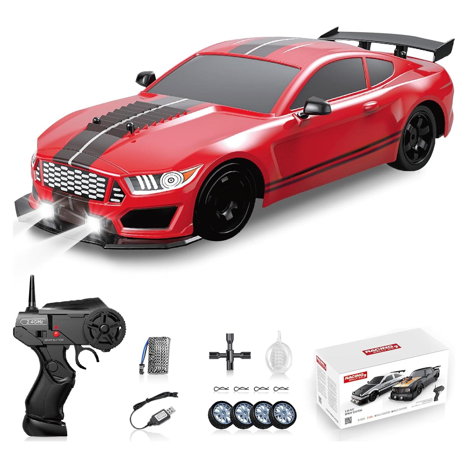 Coche RC Drift Sakeye 1:16 4WD Luces LED Batería Recargable