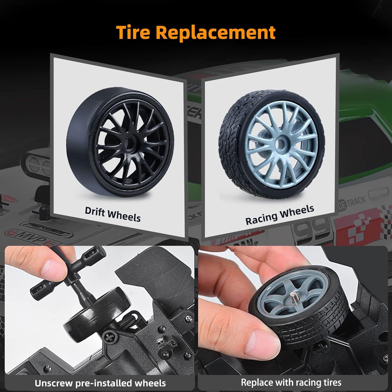 Coche RC Drift Sakeye 1:16 4WD Luces LED Batería Recargable