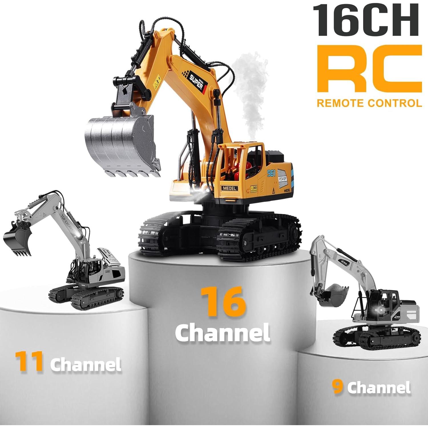 Excavadora RC ViRockSign 16 Canales con Pala de Metal