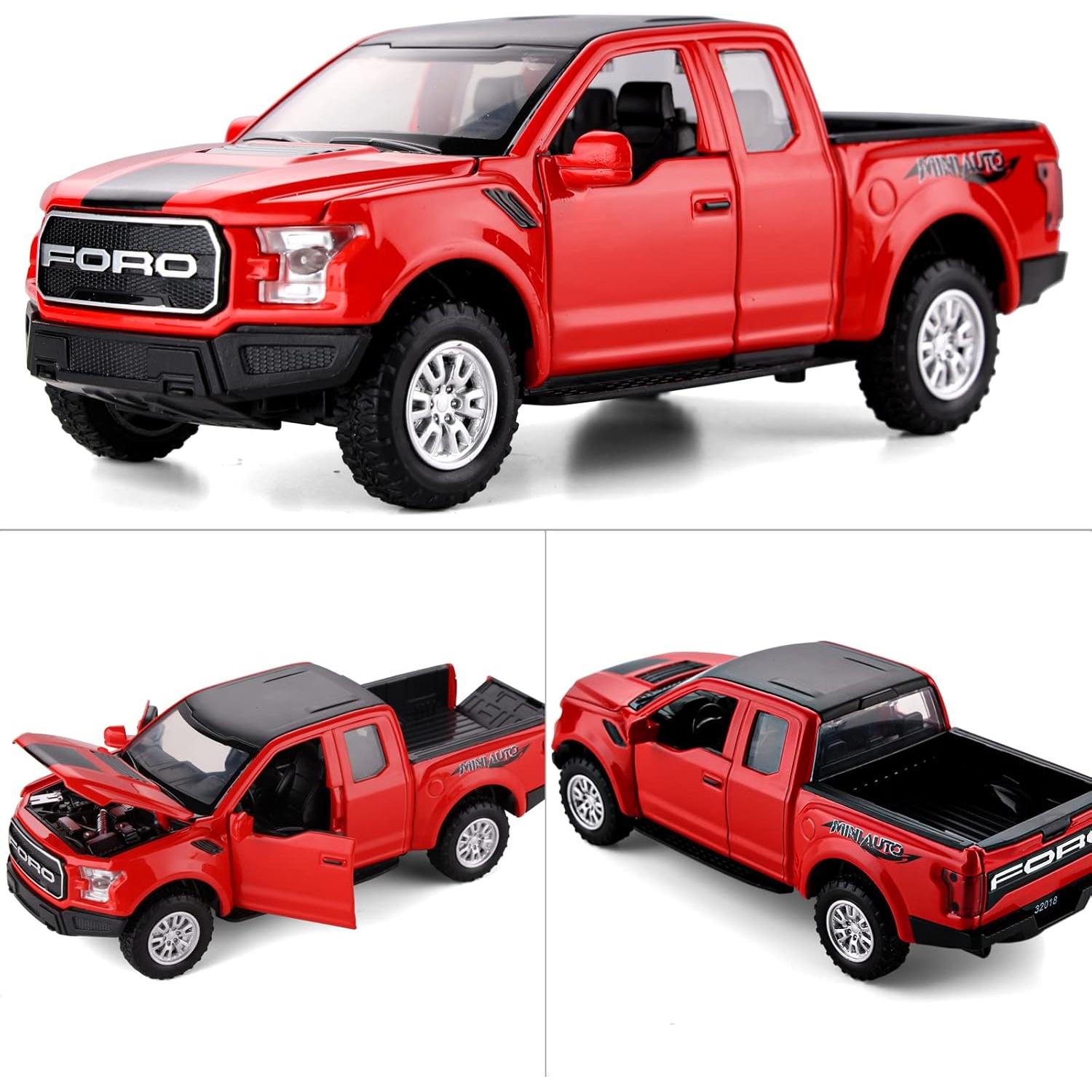 Camión Pickup F150 SASBSC Metal con Luz y Sonido Rojo