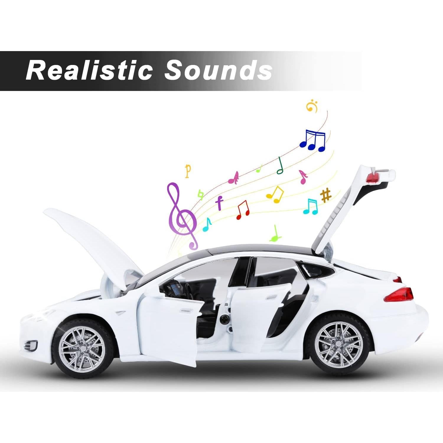 Coche de Juguete SASBSC Modelo S Metal con Luz y Sonido