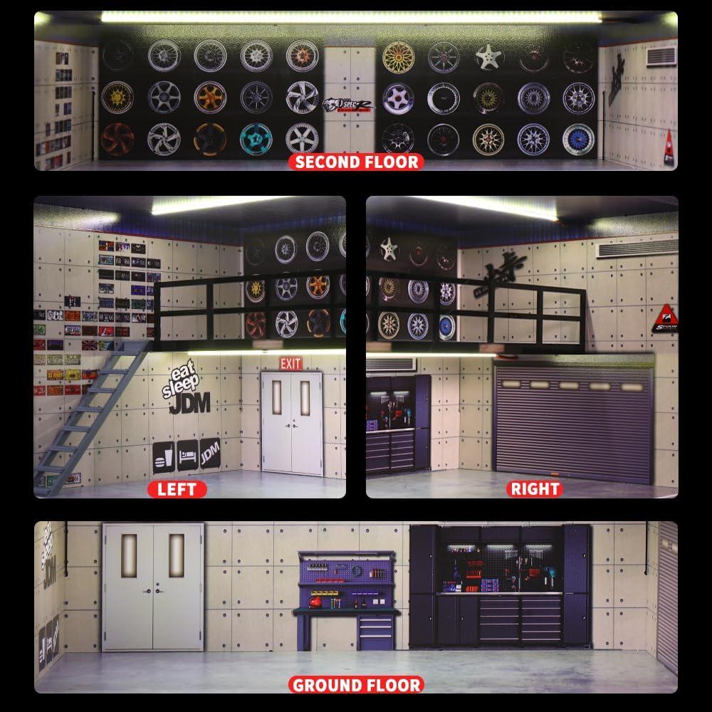 Estuche de exhibición G-FANS para coches 1:24 con LED