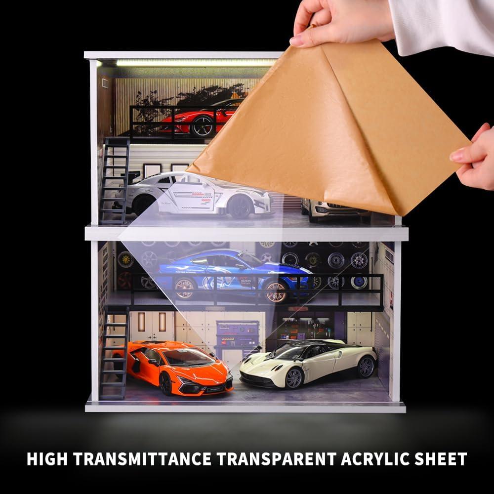 Estuche de exhibición G-FANS para coches 1:24 con LED