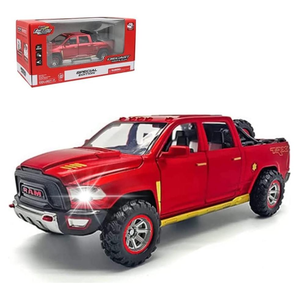 Camioneta RAM 1500 Escala 1:32 Metal Rojo con Sonido