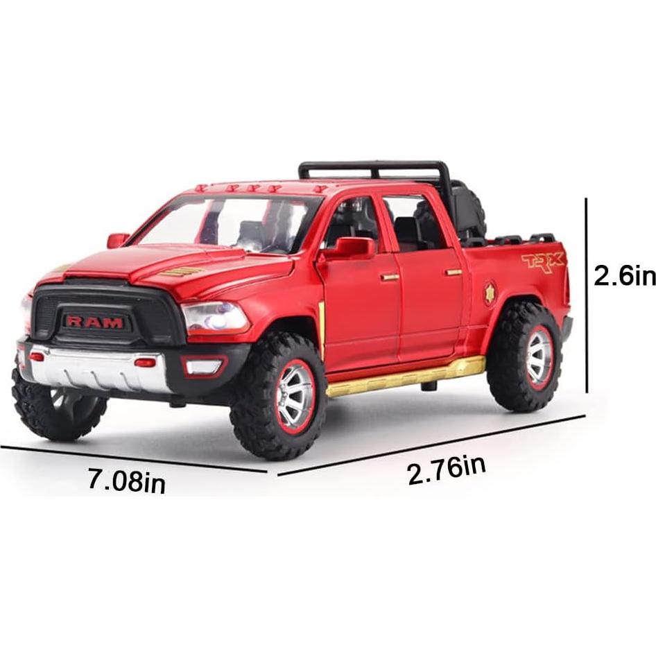 Camioneta RAM 1500 Escala 1:32 Metal Rojo con Sonido