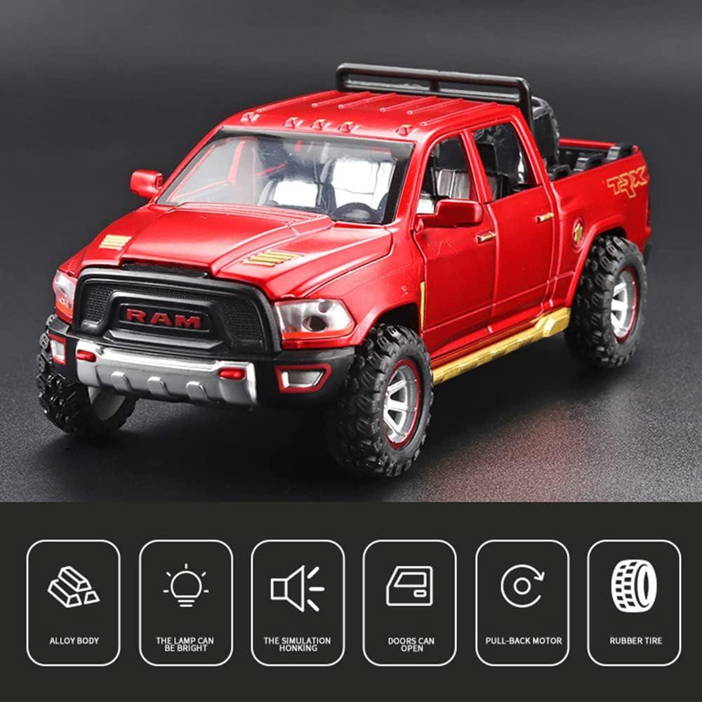 Camioneta RAM 1500 Escala 1:32 Metal Rojo con Sonido